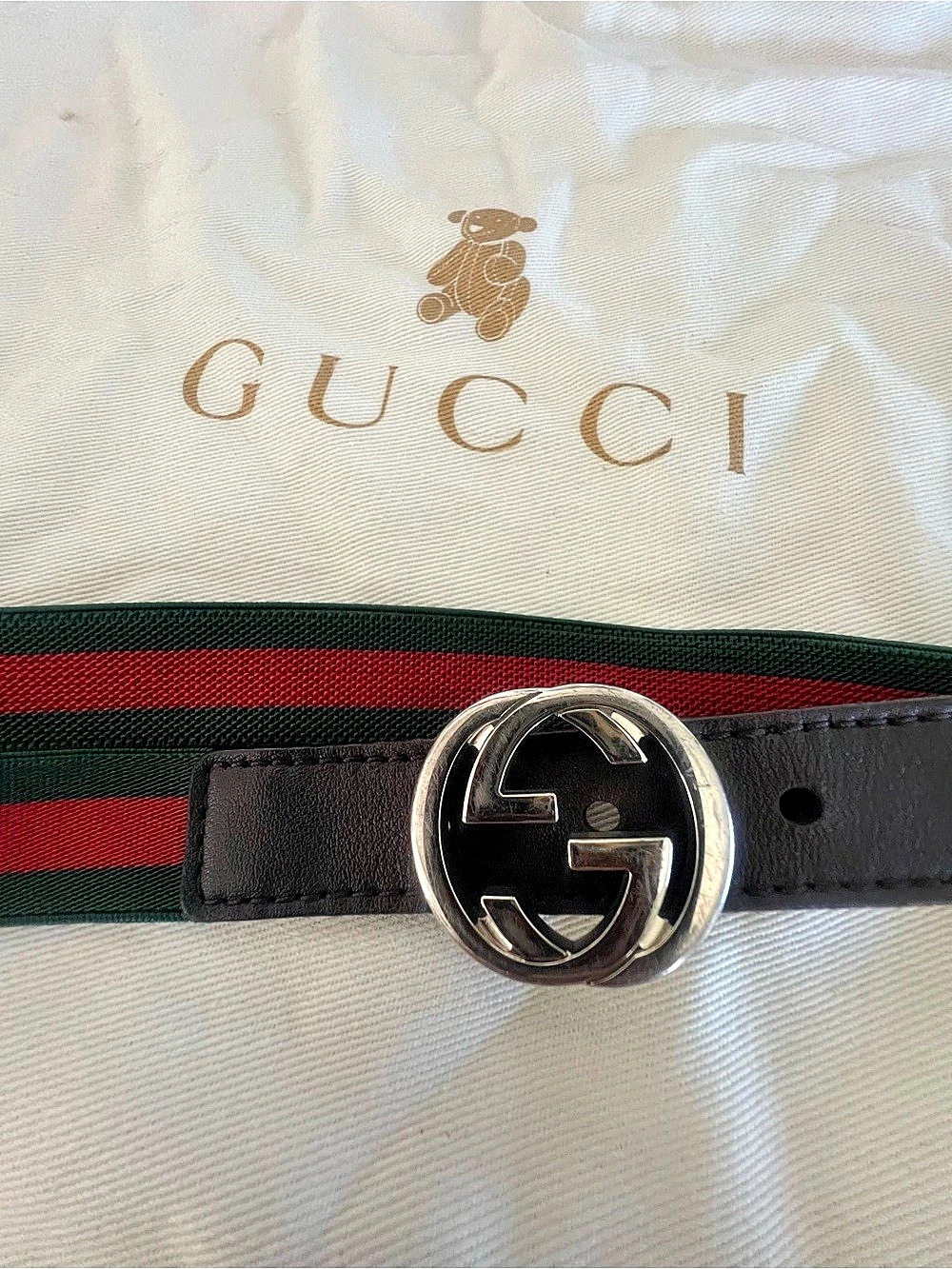 Gucci Kids Web Stripe Belt